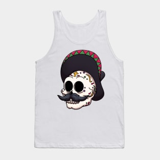 Male Dia De Los Muertos Sugar Skull Tank Top